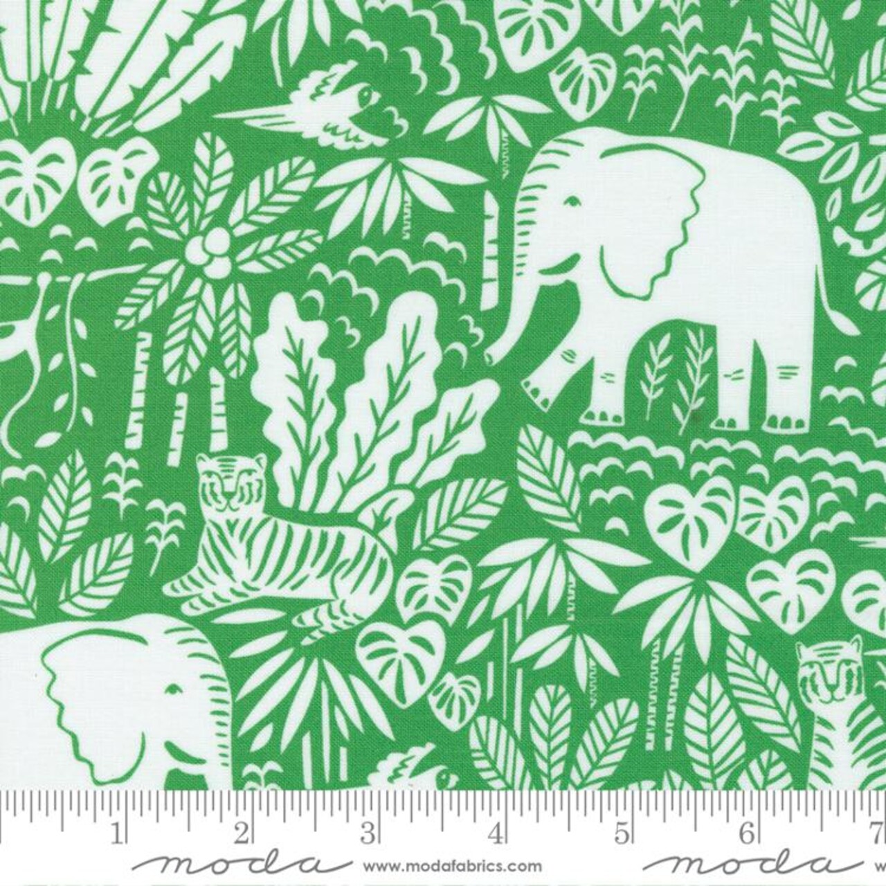 Fabric Moda Parrot Green Jungle Paradise by the Quarter Yard 20785-20